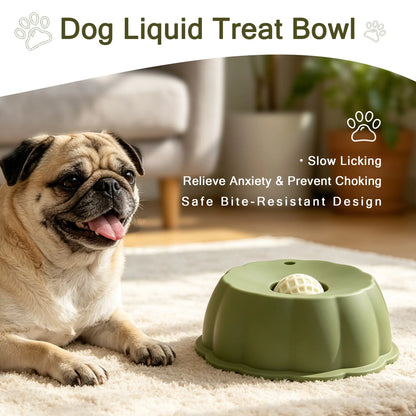 BOMUU Liquid Slow Feeder Dog Bowl with 360° Rotating Ball for Bone Broth and Yogurt, Engineered to Promote Slower Eating and Enhance Digestion, Compatible with All Dog Breeds