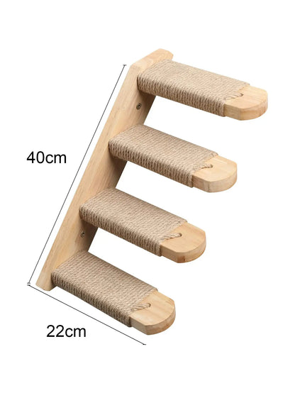 3-Piece Wall-Mounted Cat Climbing Set Cat Tree &Cat Hammock &Cat Ladder Cat Wall Mounted Furniture for Sleeping Playing Rest Kitten Home