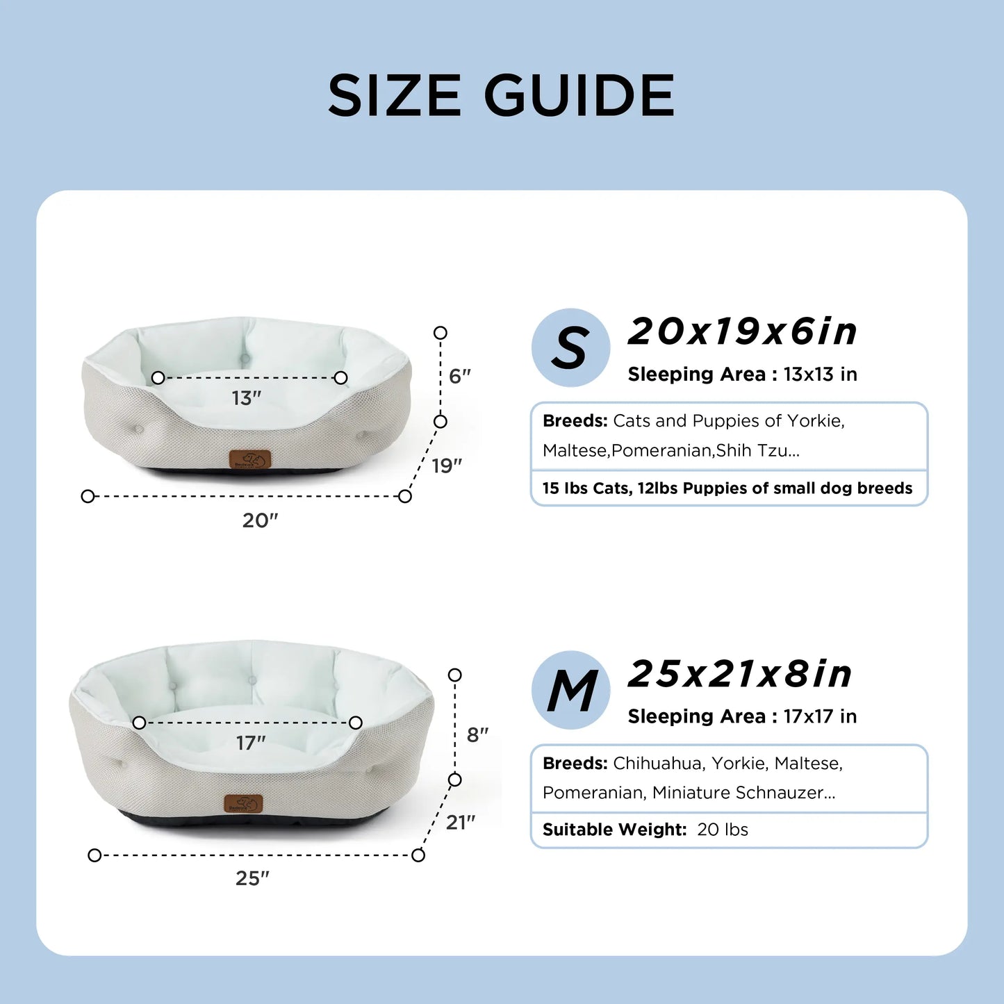 Bedsure Cooling Dog Beds for Small Dogs – Q-MAX>0.4 Round Cat Beds for Indoor Use, Washable Pet Bed for Puppies and Kittens with Slip-Resistant Bottom