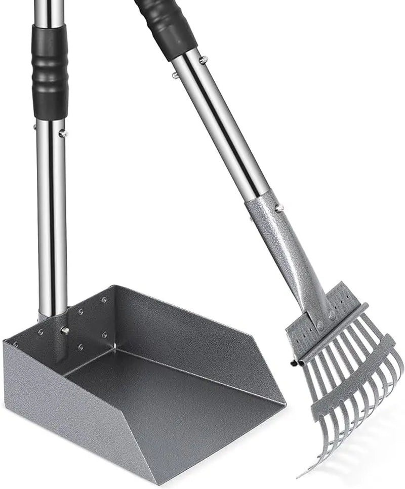 Dog Pooper Scooper Set with Extra Large 9"X9.5" Tray & 38" Adjustable Handle for Large Dogs, Rust-Proof Metal & Aluminum Pet Waste Removal Tool Tiktokshopspringglowup