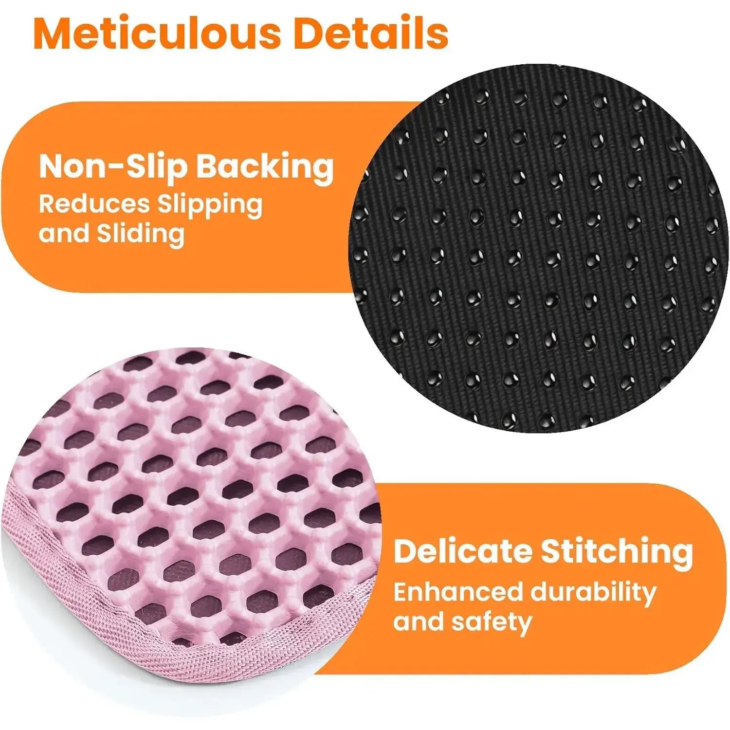 Large Double Layer Honeycomb Cat Litter Trapping Mat, 47x27 Inches, Non-Slip Waterproof and Urine-Proof Design, Ideal for Cat Litter Boxes, Pink