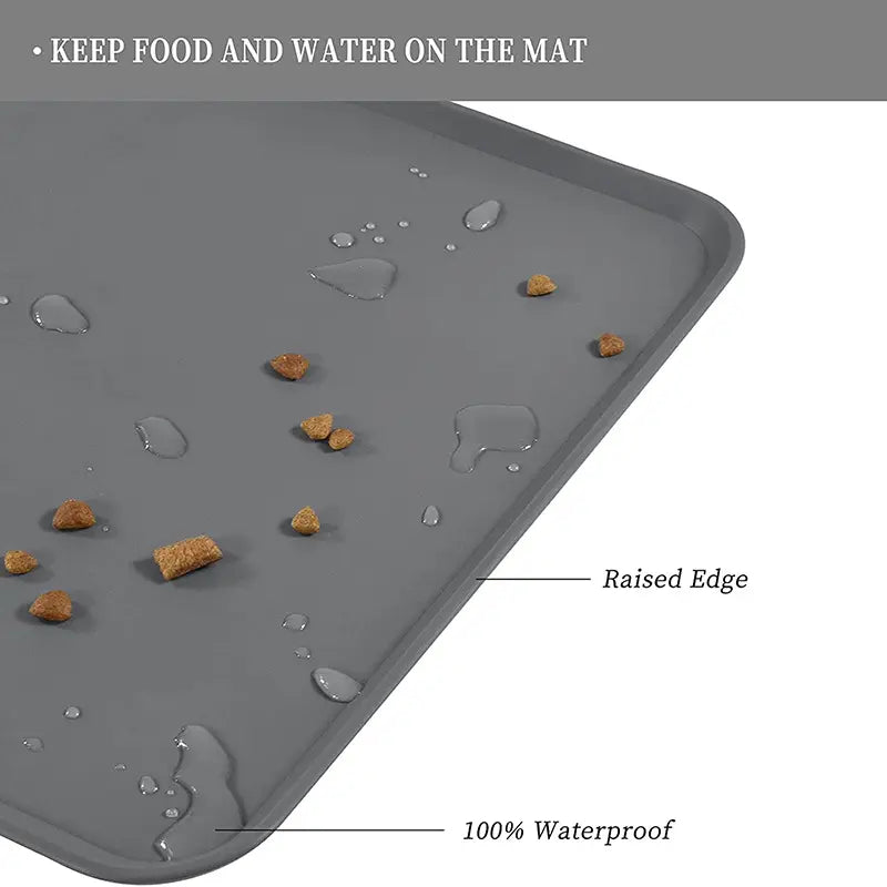 Waterproof Silicone Pet Feeding Mat - Single Count, Essential Feeding Accessory for Dogs and Cats