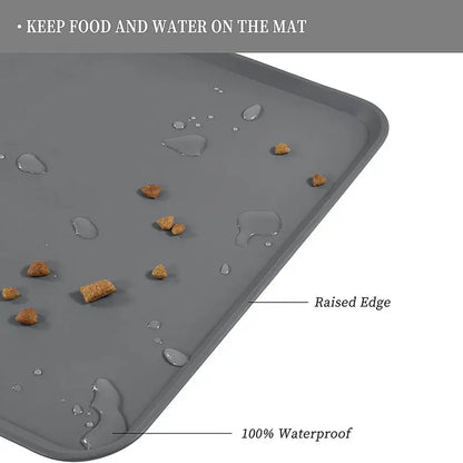 Waterproof Silicone Pet Feeding Mat - Single Count, Essential Feeding Accessory for Dogs and Cats