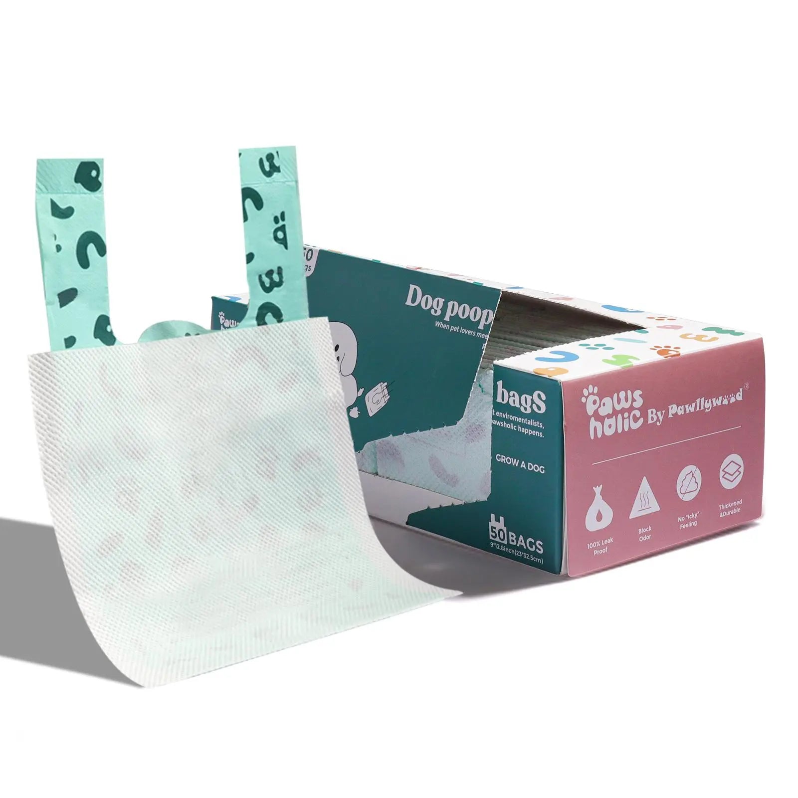Premium Double-Layer Dog Waste Bags with Integrated Paper Towels, Value Pack of 50, Durable and Eco-Friendly Leak-Proof Solution for Pet Waste Management During Walks, Travel, and Home Use