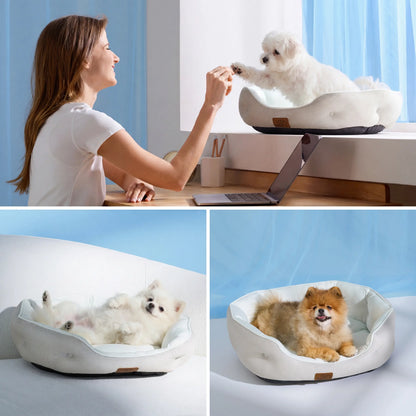 Bedsure Cooling Dog Beds for Small Dogs – Q-MAX>0.4 Round Cat Beds for Indoor Use, Washable Pet Bed for Puppies and Kittens with Slip-Resistant Bottom