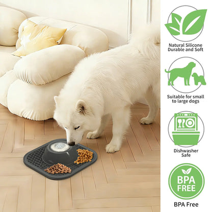 PLOSIF Slow Feeder Dog Bowl for Liquid Treats, Anti-Slip Design with Entertained Ball-In Feature, Bone Broth Lick Bowl, 3/4 Cup Capacity for Yogurt, Ideal for Large, Medium, and Small Breeds, Dietary Supplement and Post-Operative Nutrition