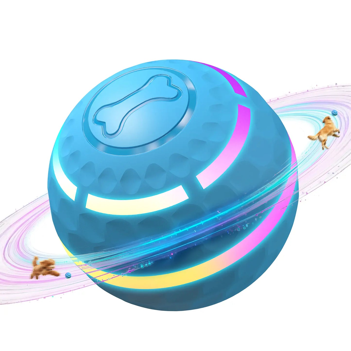 Apasiri Vibrating Dog Ball Toy - Automatic Moving Ball for Small, Medium, and Large Dogs, USB Rechargeable, Suitable for Cats and Dogs (Sizes: 3.15 inches for Medium Dogs / 3.74 inches for Large Dogs)
