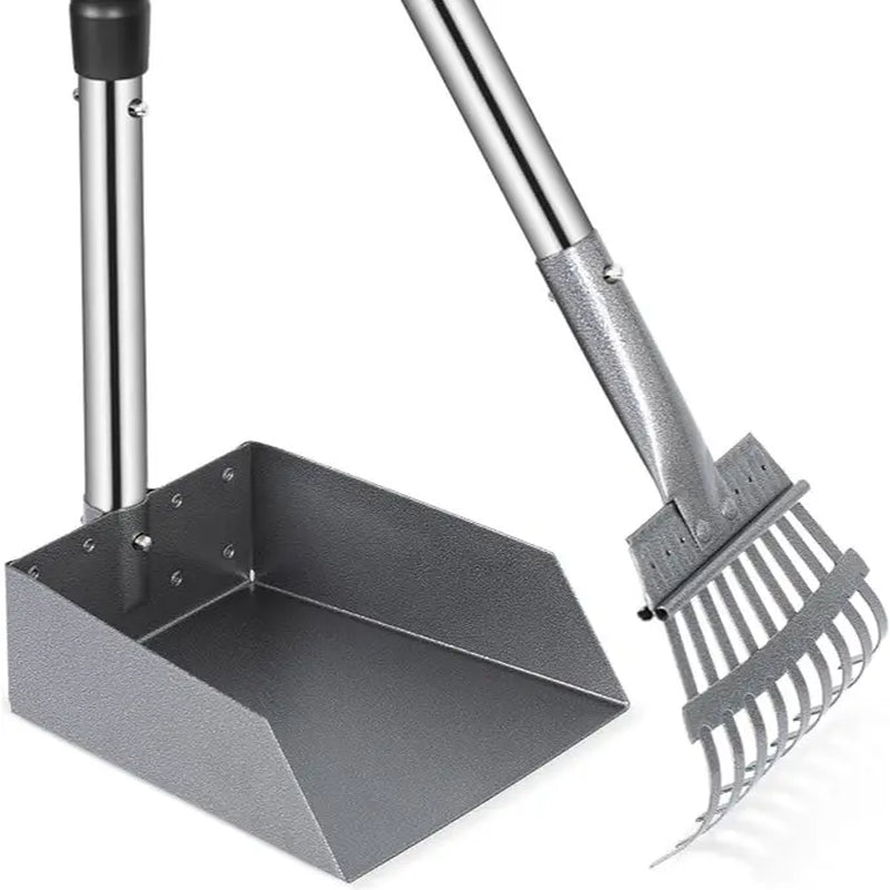 Dog Pooper Scooper Set with Extra Large 9"X9.5" Tray & 38" Adjustable Handle for Large Dogs, Rust-Proof Metal & Aluminum Pet Waste Removal Tool Tiktokshopspringglowup