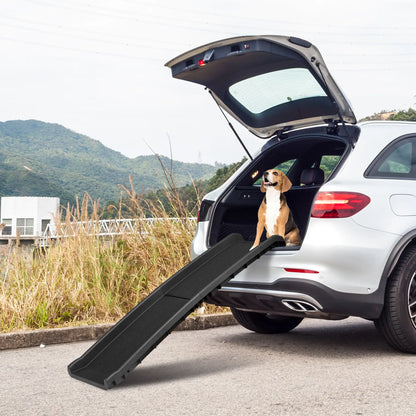 NOVA 62-In Foldable Non-Slip Dog Ramp, 150LBS Capacity for Puppies & Trucks, Easy Access, Safe Loading, Easy Storage, Black