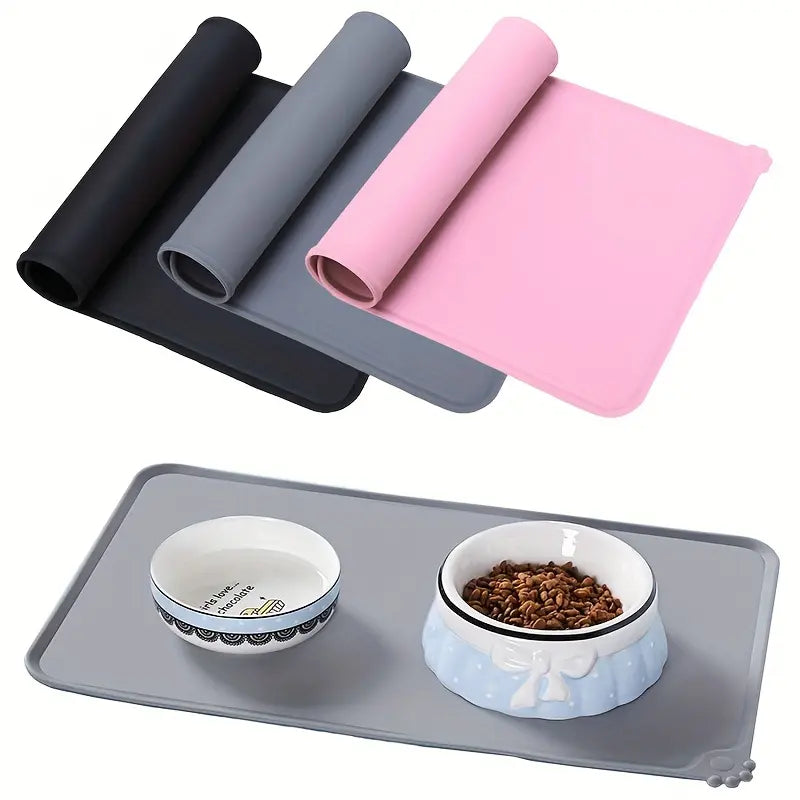 Waterproof Silicone Pet Feeding Mat - Single Count, Essential Feeding Accessory for Dogs and Cats