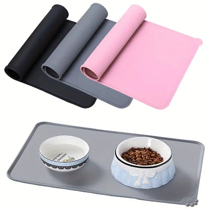 Waterproof Silicone Pet Feeding Mat - Single Count, Essential Feeding Accessory for Dogs and Cats