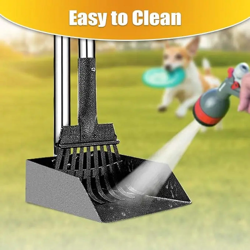 Dog Pooper Scooper Set with Extra Large 9"X9.5" Tray & 38" Adjustable Handle for Large Dogs, Rust-Proof Metal & Aluminum Pet Waste Removal Tool Tiktokshopspringglowup