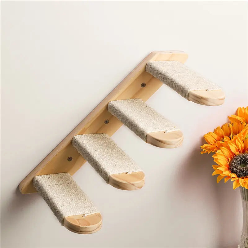 3-Piece Wall-Mounted Cat Climbing Set Cat Tree &Cat Hammock &Cat Ladder Cat Wall Mounted Furniture for Sleeping Playing Rest Kitten Home