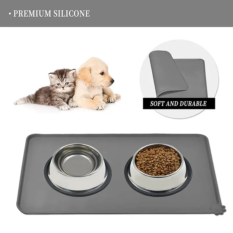 Waterproof Silicone Pet Feeding Mat - Single Count, Essential Feeding Accessory for Dogs and Cats