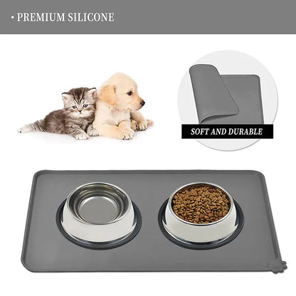 Waterproof Silicone Pet Feeding Mat - Single Count, Essential Feeding Accessory for Dogs and Cats