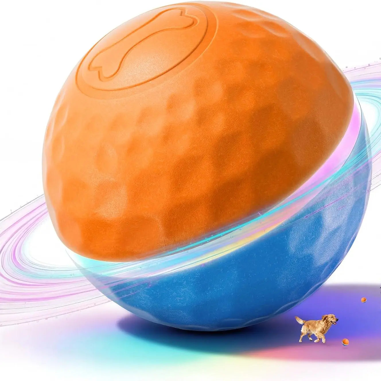 Apasiri Vibrating Dog Ball Toy - Automatic Moving Ball for Small, Medium, and Large Dogs, USB Rechargeable, Suitable for Cats and Dogs (Sizes: 3.15 inches for Medium Dogs / 3.74 inches for Large Dogs)