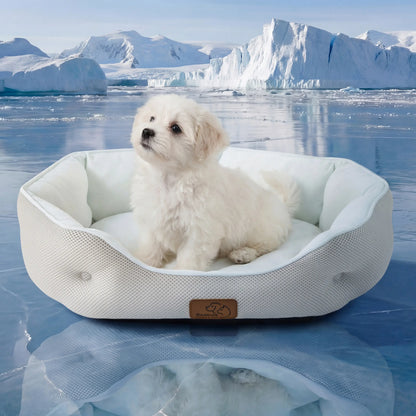 Bedsure Cooling Dog Beds for Small Dogs – Q-MAX>0.4 Round Cat Beds for Indoor Use, Washable Pet Bed for Puppies and Kittens with Slip-Resistant Bottom